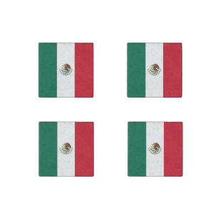 Mexican Flag Stone Magnet