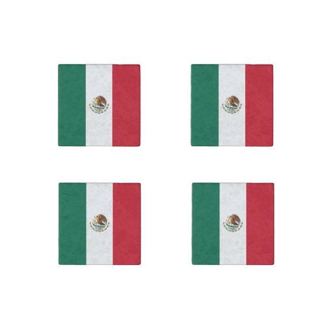 Mexican Flag Stone Magnet (Front)