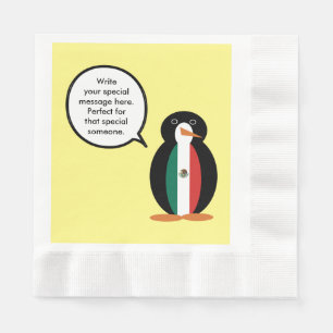 Mexican Flag Talking Ms. Penguin Party Paper Napkins