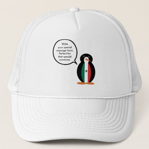 Mexican Flag Talking Ms Penguin Trucker Hat