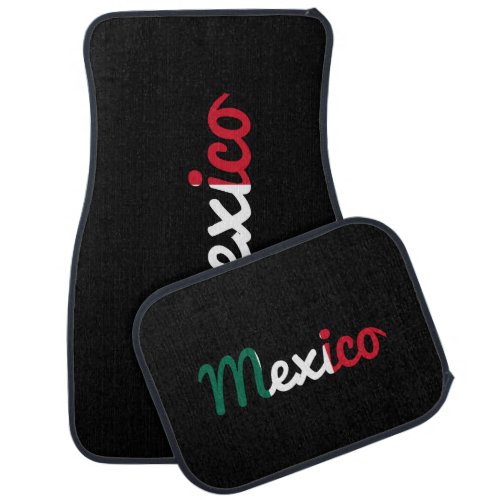 Mexican flag text sign car mat