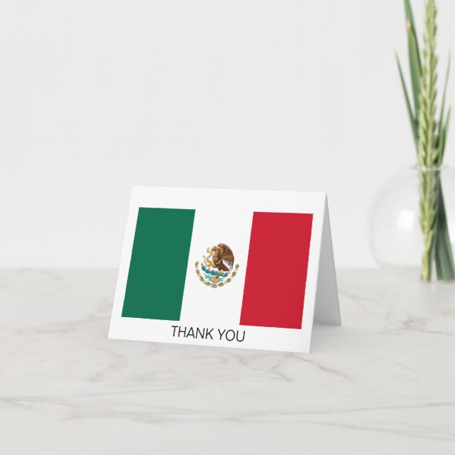 Mexican Flag Thank You Card (Front)
