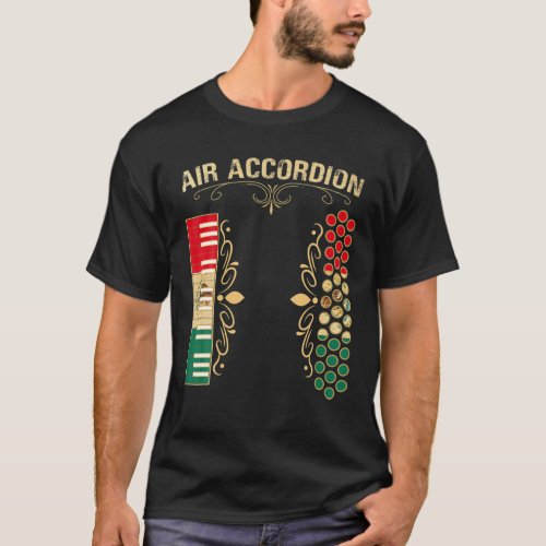 Mexican Flag Vintage Air Accordion For Latin Commu T_Shirt