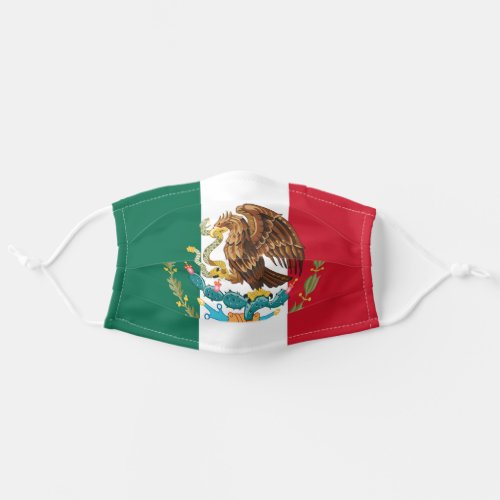 Mexican Flag with Enlarged Eagle Coat of Arms Adult Cloth Face Mask