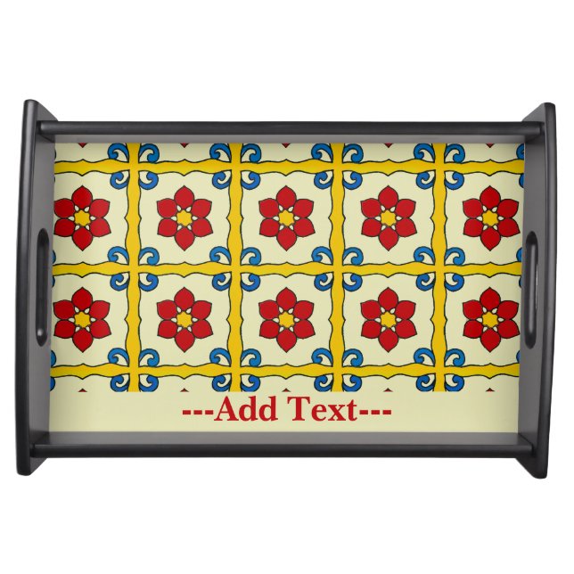 Mexican Flamenco  Tile Mural Style Serving Tray (Front)