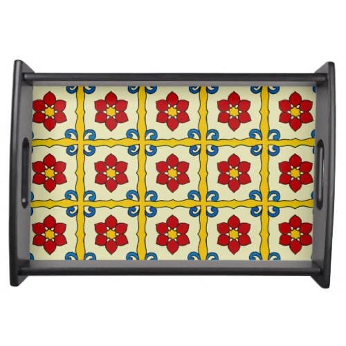 Mexican Flamenco  Tile Mural Style Serving Tray