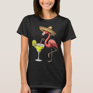 Mexican flamingo sombrero margarita cinco de mayo T-Shirt