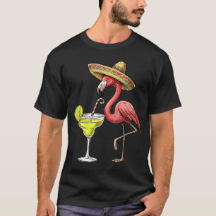 Mexican flamingo sombrero margarita cinco de mayo T-Shirt