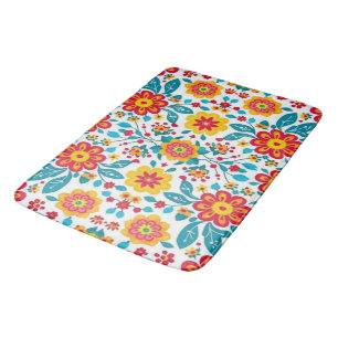 Mexican Floral Boho Bath Mat