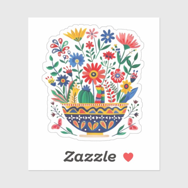 Mexican Floral Bouquet Sticker (Sheet)