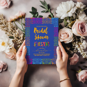 Mexican Floral Bridal Shower Fiesta Flowers Invitation