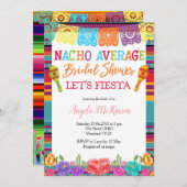 Mexican Floral Cactus Nacho Average Bridal Shower Invitation (Front/Back)