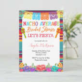 Mexican Floral Cactus Nacho Average Bridal Shower Invitation (Standing Front)