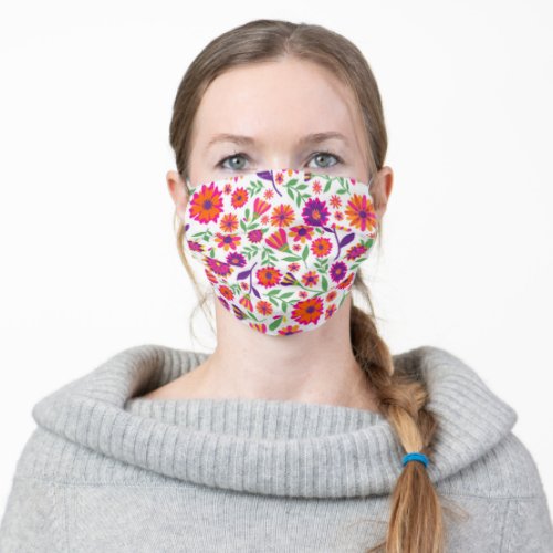 Mexican Floral Design Adult Cloth Face Mask