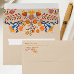 Mexican Floral Earthy Folk Flowers Return Address Envelope<br><div class="desc">Mexican floral envelope,  complete with return address. The design has fiesta folk art flowers in earthy color palette of champagne beige brown blue pink orange and yellow. Please browse my Mexican Floral collection for matching items.</div>