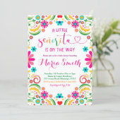 Mexican Floral Fiesta Baby Shower Invitation (Standing Front)