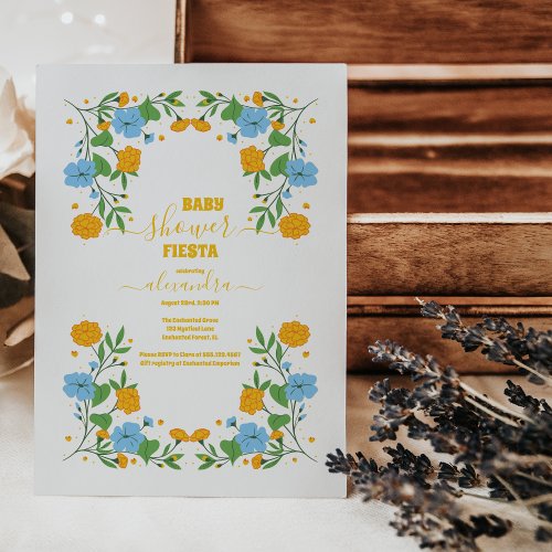 Mexican Floral Fiesta Baby Shower Invitation