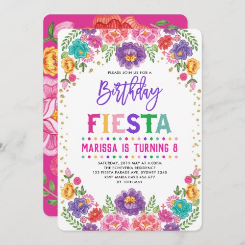 Mexican Floral Fiesta Nacho Average Birthday Party Invitation
