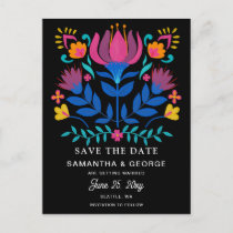 Mexican Floral Fiesta Save The Date Announcement Postcard