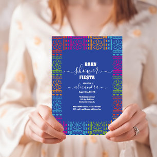 Mexican Floral Flowers Fiesta Girl Baby Shower Invitation