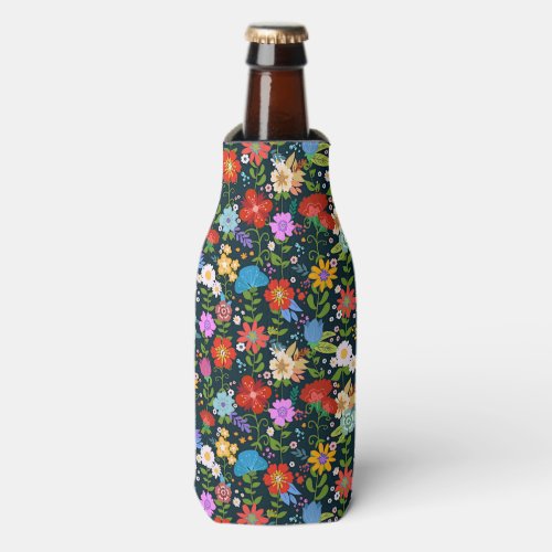 Mexican Floral Folk Art Bottle Cooler