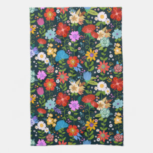 Mexican Floral Folk Art Kitchen Towel