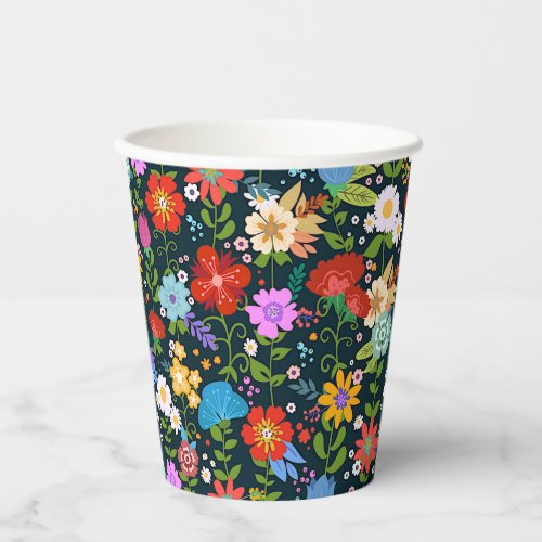 Mexican Floral Folk Art  Paper Cups