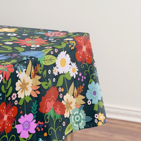 Mexican Floral Folk Art Tablecloth | Zazzle.com