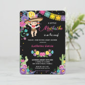 Mexican Floral Little Muchacho Boy Baby Shower  Invitation (Standing Front)