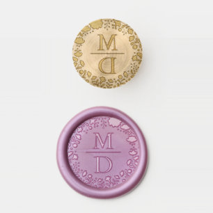 Mexican Floral Two Letter Wedding Wax Seal Stamp
