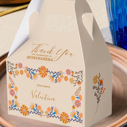Mexican Floral Western Earth Tone Thank You Script Favor Boxes