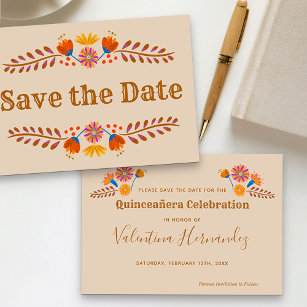 Mexican Floral Western Typography Save The Date
