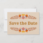 Mexican Floral Western Typography Save The Date (Front)