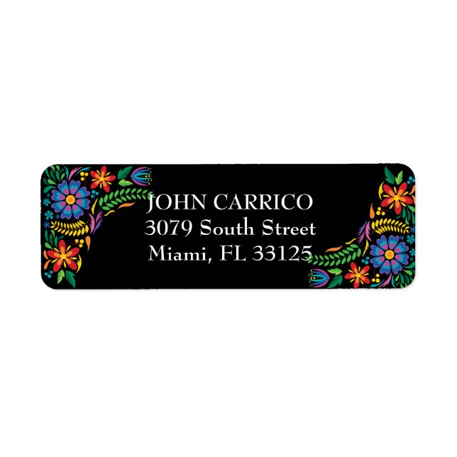 Mexican Flowers Address Label (Front)