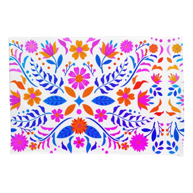 Mexican Flowers And Leaves  Pillow Case (Front)