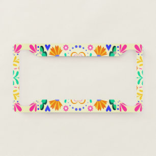 Mexican Flowers And Trees License Plate Frame