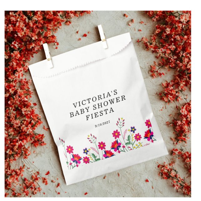 Mexican Flowers Baby Shower Fiesta Favor Bag (Creator Uploaded)