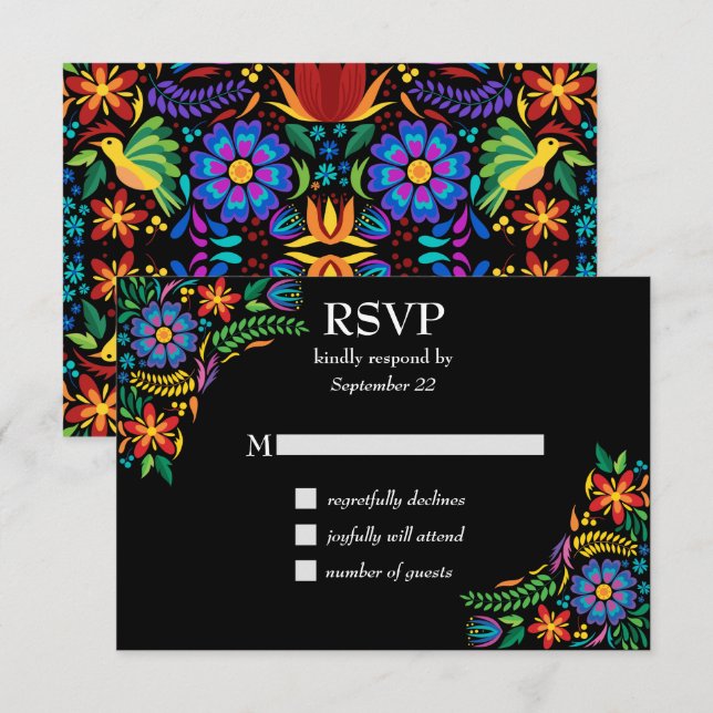 Mexican Flowers RSVP (Front/Back)