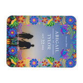 Mexican Flowers Save The Date Magnet (Horizontal)