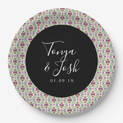 Mexican Flowers Small Floral Botanical Design Paper Plates