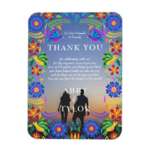 Mexican Flowers Thank You Magnet