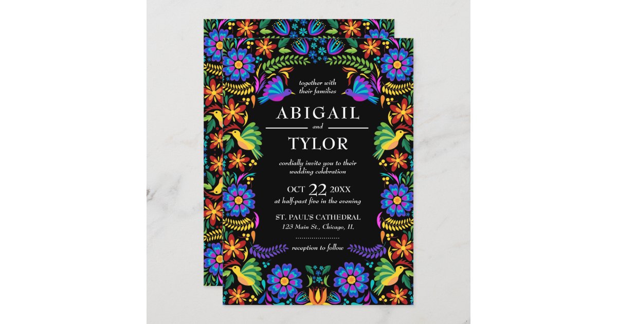 Mexican Flowers Wedding Invitation | Zazzle