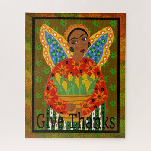Mexican Folk Art Angel Thanksgiving 520 pc Puzzle