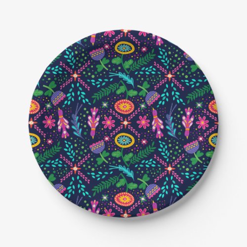 Mexican Folk Art Bright Colors Paper Plates