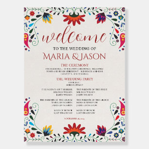 Mexican Folk Art Floral Botanical Wedding Program Foam Board