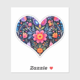 Mexican Folk Art Floral Sticker