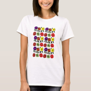 Mexican Folk Art, Flores, Embroidered Flowers T-Shirt