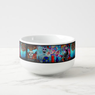 Mexican Folk Art Paintings by Prisarts Soup Mug