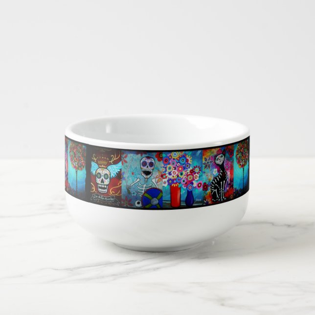 Mexican Folk Art Paintings by Prisarts Soup Mug (Front)