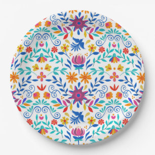 Mexican Folk Art Pattern Paper Plates